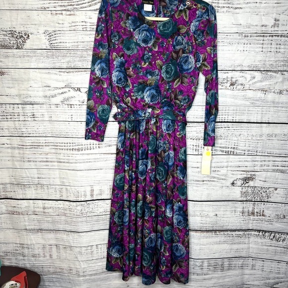 Vintage Stuart Alan Cottage Core Floral Dress Prairie Pleated NWT Deadstock 8 - Picture 7 of 7